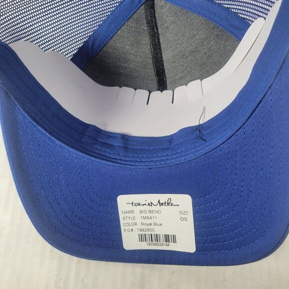 Travis Mathew Blue Big Bend Snapback Pineapple Mesh Back Trucker Hat - Picture 4 of 7